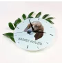 Basset Hound - horloge murale géométrique avec photo et logo de la marque Art-Dog