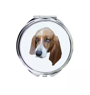Basset Hound - miroir avec une image et un motif géométrique de la marque Art-Dog