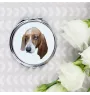 Basset Hound - miroir avec une image et un motif géométrique de la marque Art-Dog