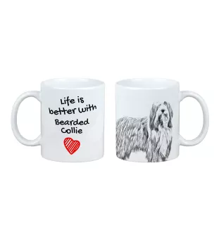 Bearded Collie, Highland Collie, Mountain Collie - cup with a dog, cup with a photo, personalized gift from the Art-Dog brand