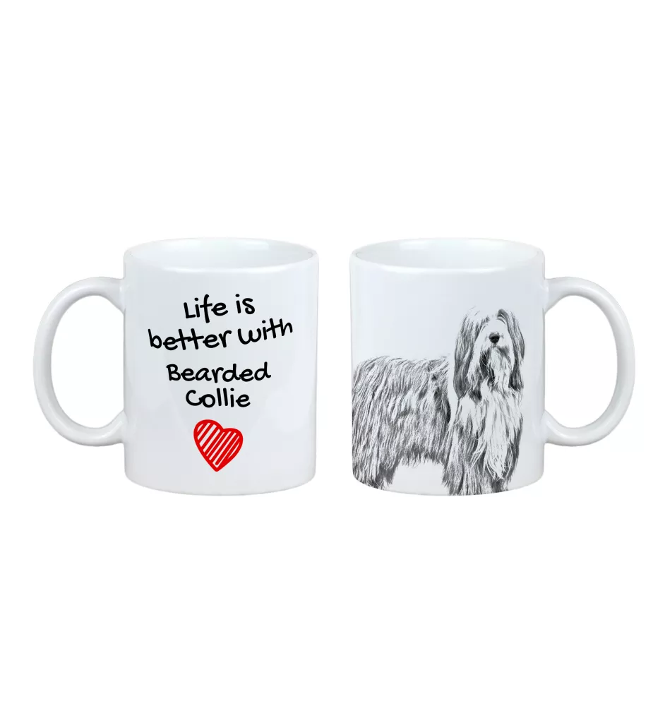 Bearded Collie, Highland Collie, Mountain Collie - cup with a dog, cup with a photo, personalized gift from the Art-Dog brand