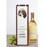 Basset Hound - une boîte géométrique avec une photo et un texte pour le vin de la marque Art-Dog