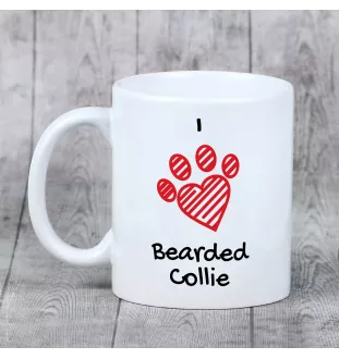 Bearded Collie kubek z psem I love Art-Dog
