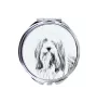 Collie Barbu, Bearded collie, Parfois appelé colley barbu - miroir de poche avec chien, miroir personnalisé pour sac à main, miroir compact avec impression de la marque Art-Dog