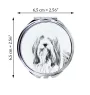 Collie Barbu, Bearded collie, Parfois appelé colley barbu - miroir de poche avec chien, miroir personnalisé pour sac à main, miroir compact avec impression de la marque Art-Dog
