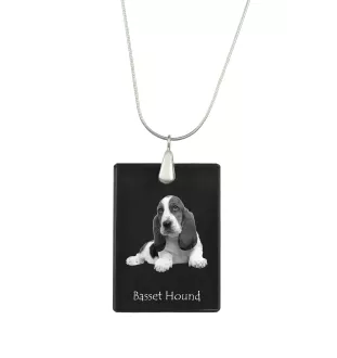 Basset Hound - Pendentif en cristal avec chien, collier en argent avec photo, pendentif personnalisé par la marque Art-Dog
