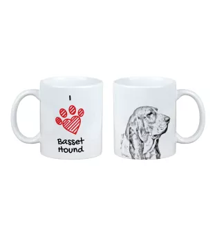 Basset Hound - tasse avec chien, une tasse adorable avec une illustration, un cadeau avec votre photo de la marque Art-Dog