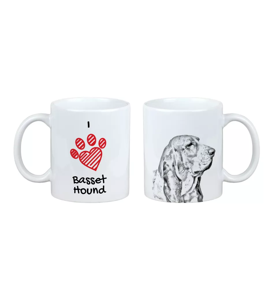 Basset Hound - tasse avec chien, une tasse adorable avec une illustration, un cadeau avec votre photo de la marque Art-Dog