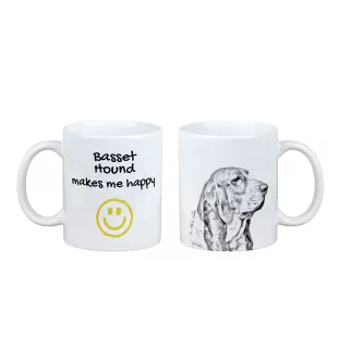 Basset Hound - tasse avec chien, une tasse joyeuse pour les amoureux des chiens, un cadeau personnalisé de la marque Art-Dog