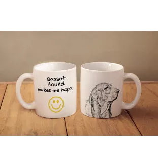 Basset Hound - cup with a dog, cheerful cup for a dog lover, personalized gift from the Art-Dog brand