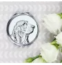 Basset Hound - Pocket mirror with a dog, personalized mirror for a purse, compact mirror with Art-Dog brand print.