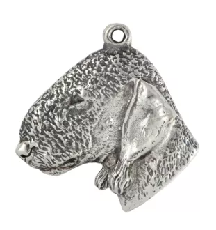 Terrier De Bedlington, Bedlington Terrier - Porte-clés argenté avec chien, décoration de sac à main, pendentif de sac à dos par la marque Art-Dog