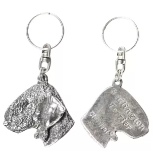 Bedlington Terrier, Rothbury Terrier, Rodbery Terrier - Silver-plated dog pendant, handbag decoration, backpack pendant by Art-Dog brand