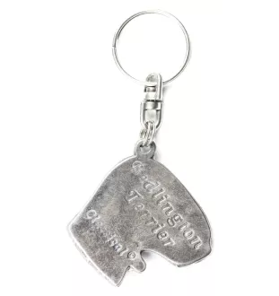 Bedlington Terrier, Rothbury Terrier, Rodbery Terrier - Silver-plated dog pendant, handbag decoration, backpack pendant by Art-Dog brand