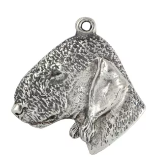 Bedlington Terrier, Rothbury Terrier - Versilberte Hund Anhänger, Handtasche Dekoration, Rucksack-Anhänger von Art-Dog Marke