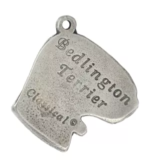 Bedlington Terrier, Rothbury Terrier, Rodbery Terrier - Silver-plated dog pendant, handbag decoration, backpack pendant by Art-Dog brand