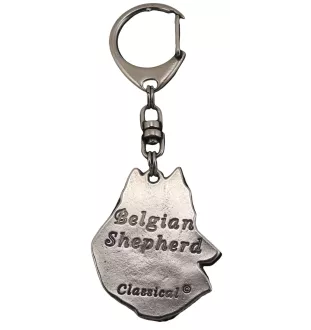 Chiens de Berger Belge - Porte-clés argenté avec chien, décoration de sac à main, pendentif de sac à dos par la marque Art-Dog