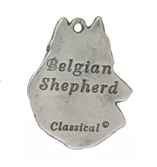 Belgian Shepherd Dog, Belgian Sheepdog - Silver-plated key ring with dog, handbag decoration, backpack pendant by Art-Dog brand