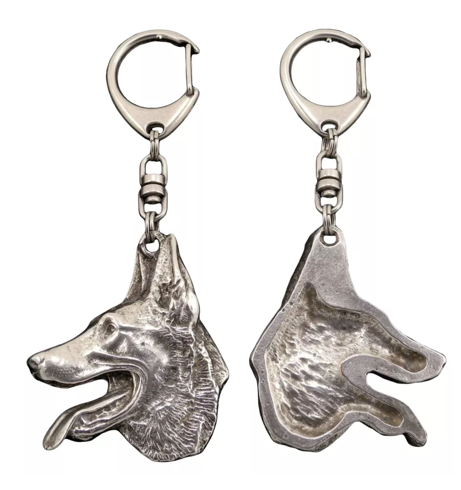 Azawakh, Tuareg Sloughi I - Silver-plated key ring with dog, handbag decoration, backpack pendant by Art-Dog brand