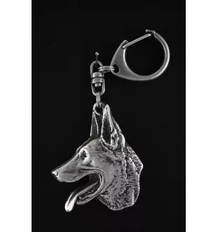 Azawakh, Tuareg Sloughi I - Silver-plated key ring with dog, handbag decoration, backpack pendant by Art-Dog brand