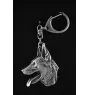 Azawakh, Tuareg Sloughi I - Silver-plated key ring with dog, handbag decoration, backpack pendant by Art-Dog brand