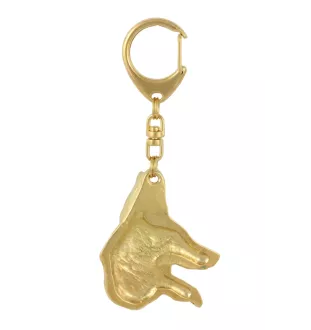Azawakh, Tuareg Sloughi I - Gilded key ring with dog, handbag decoration, luxury accessory by Art-Dog brand
