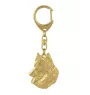 Belgian Shepherd Dog, Belgian Sheepdog - Gilded key ring with dog in gift box, handbag decoration, luxury accessory by Art-Dog brand