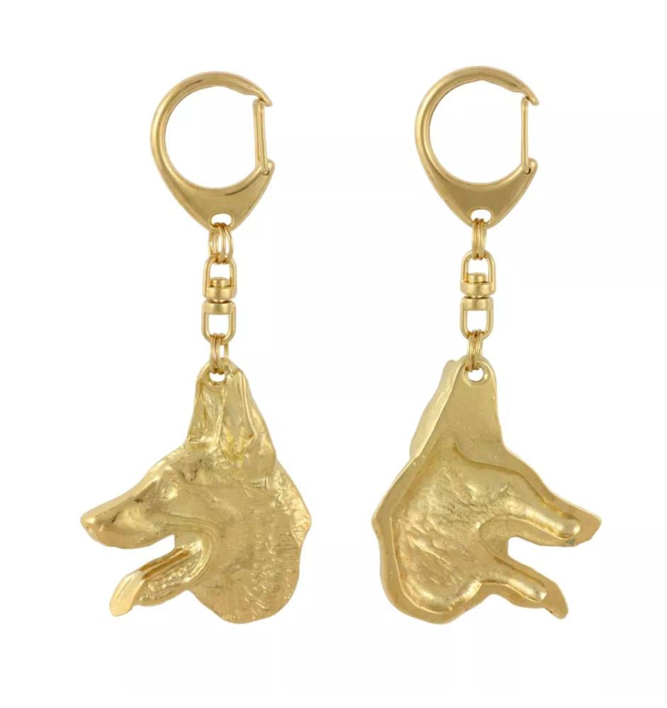 Azawakh, Azawagh I - Porte-clés doré avec chien dans boîte cadeau, décoration de sac à main, accessoire de luxe de la marque Art-Dog