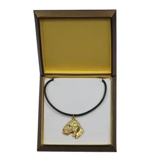 Bedlington Terrier, Rothbury Terrier, Rodbery Terrier - Dog necklace in gift box, gold-plated pendant for dog fan, striking jewellery by Art-Dog