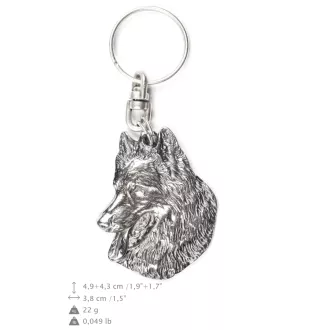 Belgischer Schäferhund - Versilberter Anhänger mit einem Hund in einer dekorativen Box, Handtaschenschmuck, Rucksackanhänger der Marke Art-Dog