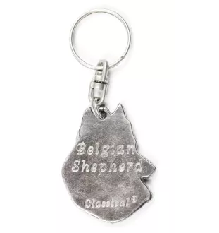 Belgian Shepherd Dog, Belgian Sheepdog - Silver-plated pendant with a dog in a decorative box, handbag decoration, backpack pendant by Art-Dog brand