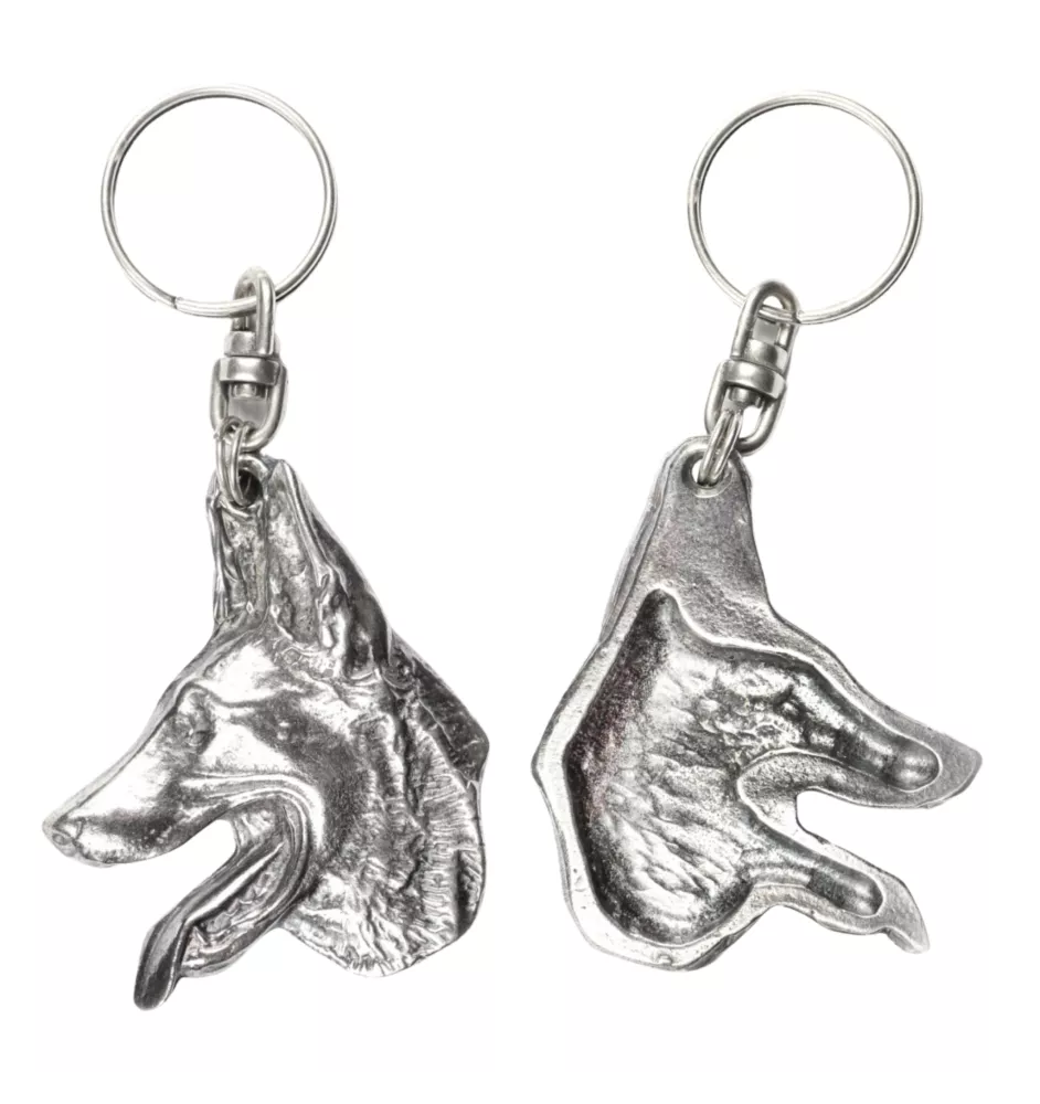 Azawakh, Azawagh I - Pendentif argenté avec un chien dans une boîte décorative, décoration de sac à main, pendentif de sac à dos par la marque Art-Dog