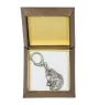 Belgian Shepherd Dog, Belgian Sheepdog - Silver-plated key ring with a dog in a gift box, handbag decoration, backpack pendant by Art-Dog brand