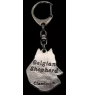 Belgian Shepherd Dog, Belgian Sheepdog - Silver-plated key ring with a dog in a gift box, handbag decoration, backpack pendant by Art-Dog brand