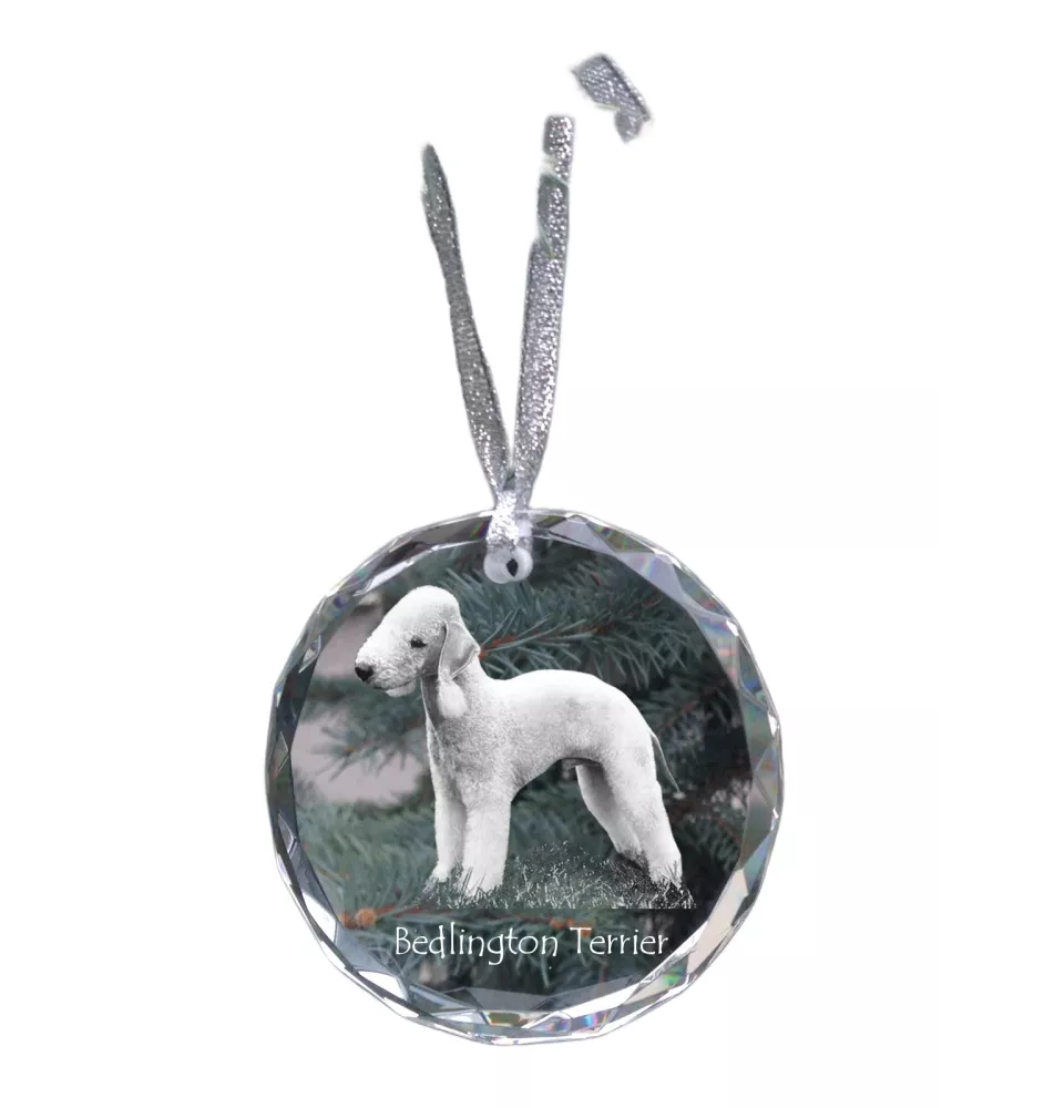 Bedlington Terrier medal kryształowy z psem Art-Dog
