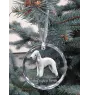 Terrier De Bedlington, Bedlington Terrier - boule de Noël en cristal avec une photo, photo de chien dans le cristal, décoration personnalisée pour sapin de Noël de la marque Art-Dog