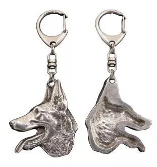 Azawakh, Tuareg Sloughi I - Silver-plated key ring with a dog in a gift box, handbag decoration, backpack pendant by Art-Dog brand