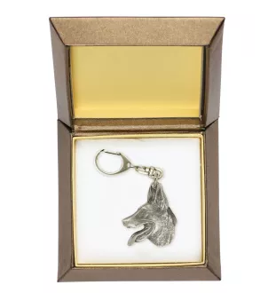 Azawakh I - Versilberter Schlüsselanhänger mit Hund in einer Geschenkbox, Handtaschenschmuck, Rucksackanhänger der Marke Art-Dog