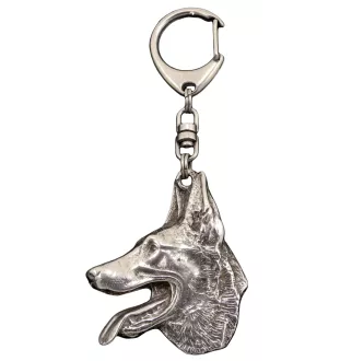 Azawakh, Tuareg Sloughi I - Silver-plated key ring with a dog in a gift box, handbag decoration, backpack pendant by Art-Dog brand