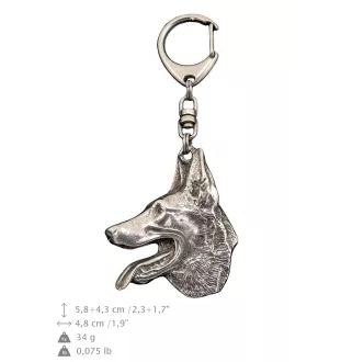 Azawakh, Tuareg Sloughi I - Silver-plated key ring with a dog in a gift box, handbag decoration, backpack pendant by Art-Dog brand