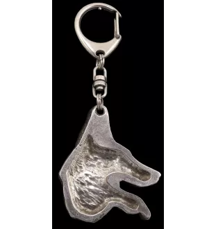 Azawakh, Azawagh I - Porte-clés argenté avec un chien dans une boîte cadeau, décoration de sac à main, pendentif de sac à dos par la marque Art-Dog