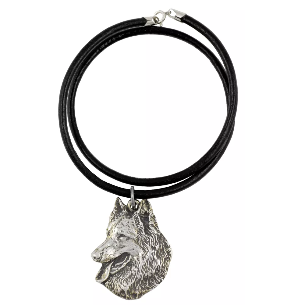 Chiens de Berger Belge - collier avec un chien, pendentif en plaqué argent pour les fans de chiens, bijoux uniques de la marque Art-Dog