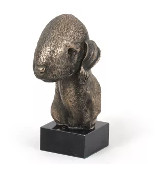 Terrier De Bedlington, Bedlington Terrier - Statue de chien, buste sur socle en pierre, sculpture, trophée pour exposition canine par la marque Art-Dog