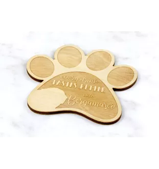 Bergamasker Hirtenhund, Berger de bergame - Tasse Untersetzer, graviert Untersetzer mit Hund, Geschenk für Hundeliebhaber von Art-Dog Marke