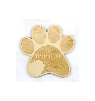 Bergamasker Hirtenhund, Berger de bergame - Tasse Untersetzer, graviert Untersetzer mit Hund, Geschenk für Hundeliebhaber von Art-Dog Marke