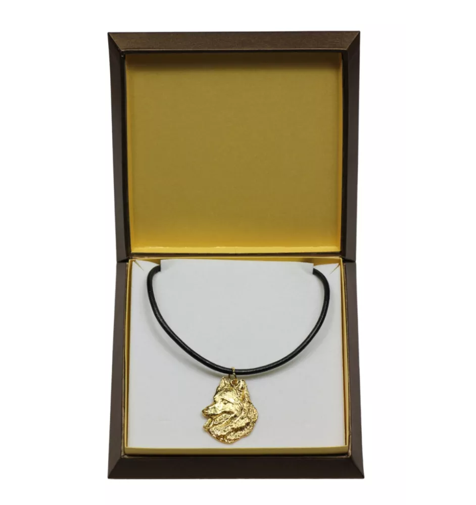 Belgischer Schäferhund - Hundehalsband in Geschenkbox, vergoldeter Anhänger für Hundefans, auffälliger Schmuck von Art-Dog