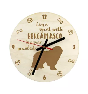 Bergamasco Shepherd Dog, Bergamasco Sheepdog - clock with dog, wooden clock with engraving, personalised clock by Art-Dog
