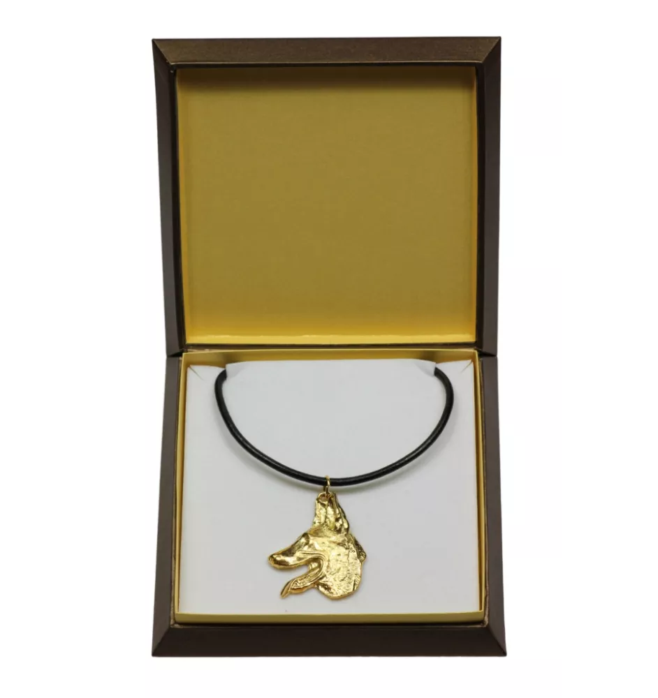 Azawakh, Azawagh I - Collier de chien dans une boîte cadeau, pendentif plaqué or pour les fans de chiens, bijoux remarquables par Art-Dog