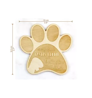 Bedlington Terrier, Rothbury Terrier, Rodbery Terrier - Mug coaster, engraved coaster with dog, gift for dog lover by Art-Dog brand