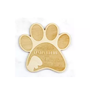 Bedlington Terrier, Rothbury Terrier, Rodbery Terrier - Mug coaster, engraved coaster with dog, gift for dog lover by Art-Dog brand